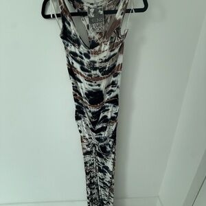 Young Fabulous & Broke Brown, Black & White Tie-Dye Maxi Dress
